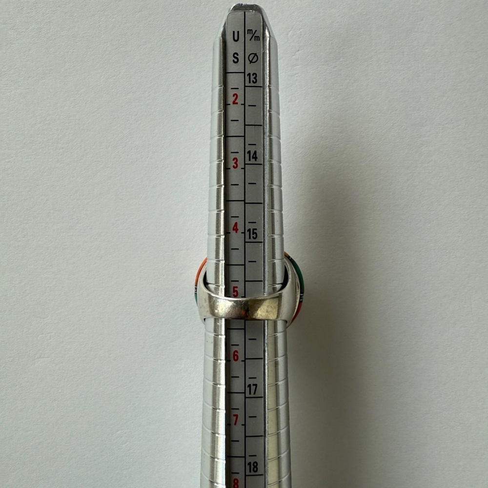 Genuine Turquoise & Sterling Sliver Native American Handmade Ring - Picture 9 of 9